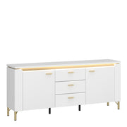 Lazio TV Cabinet 2 Door 3 Drawer in Alpine White/White Gloss – image 1