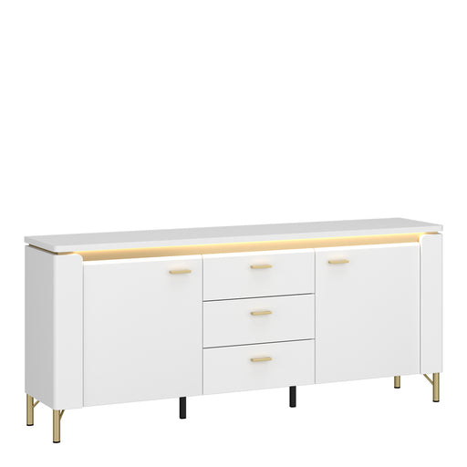 Lazio TV Cabinet 2 Door 3 Drawer in Alpine White/White Gloss – image 1