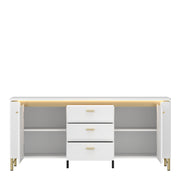 Lazio TV Cabinet 2 Door 3 Drawer in Alpine White/White Gloss – image 2
