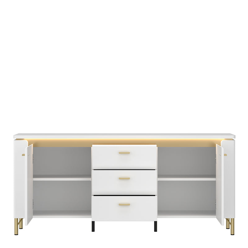 Lazio TV Cabinet 2 Door 3 Drawer in Alpine White/White Gloss – image 2