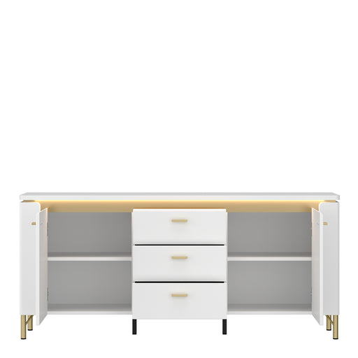 Lazio TV Cabinet 2 Door 3 Drawer in Alpine White/White Gloss – image 2