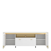 Lazio TV Cabinet 2 Door 1 Drawer in Alpine White/White Gloss – image 2