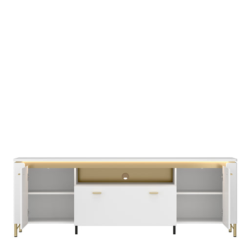 Lazio TV Cabinet 2 Door 1 Drawer in Alpine White/White Gloss – image 2