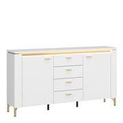 Lazio Sideboard 2 Door 4 Drawer in Alpine White/White Gloss – image 1