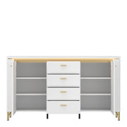 Lazio Sideboard 2 Door 4 Drawer in Alpine White/White Gloss – image 2