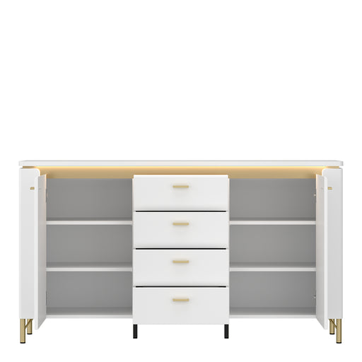 Lazio Sideboard 2 Door 4 Drawer in Alpine White/White Gloss – image 2