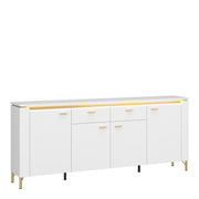 Lazio Sideboard 4 Door 2 Drawer in Alpine White/White Gloss – image 1