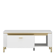 Lazio Coffee Table 1 Drawer in Alpine White/White Gloss – image 2