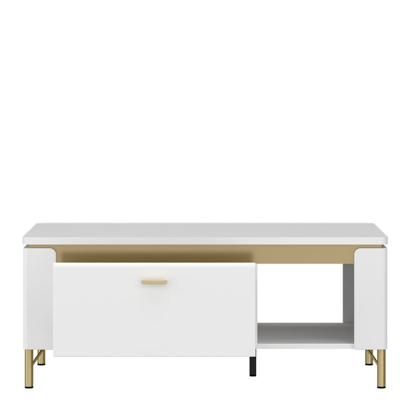 Lazio Coffee Table 1 Drawer in Alpine White/White Gloss – image 2
