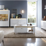 Lazio Coffee Table 1 Drawer in Alpine White/White Gloss – image 3