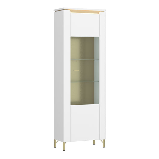 Lazio Vitrin 1 Door in Alpine White/White Gloss – image 1