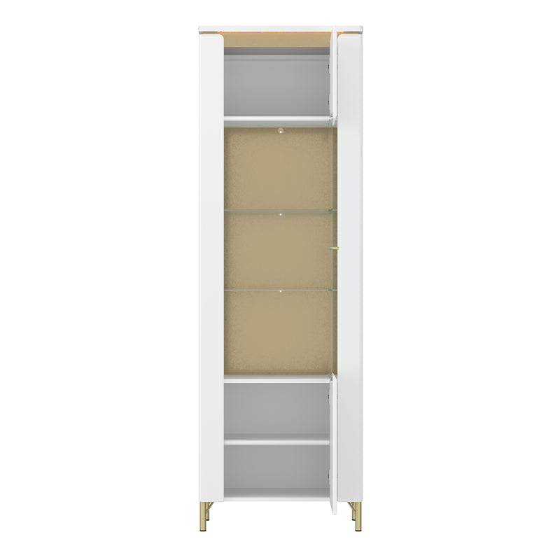 Lazio Vitrin 1 Door in Alpine White/White Gloss – image 2