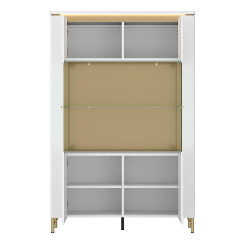 Lazio Vitrin 2 Door in Alpine White/White Gloss – image 2
