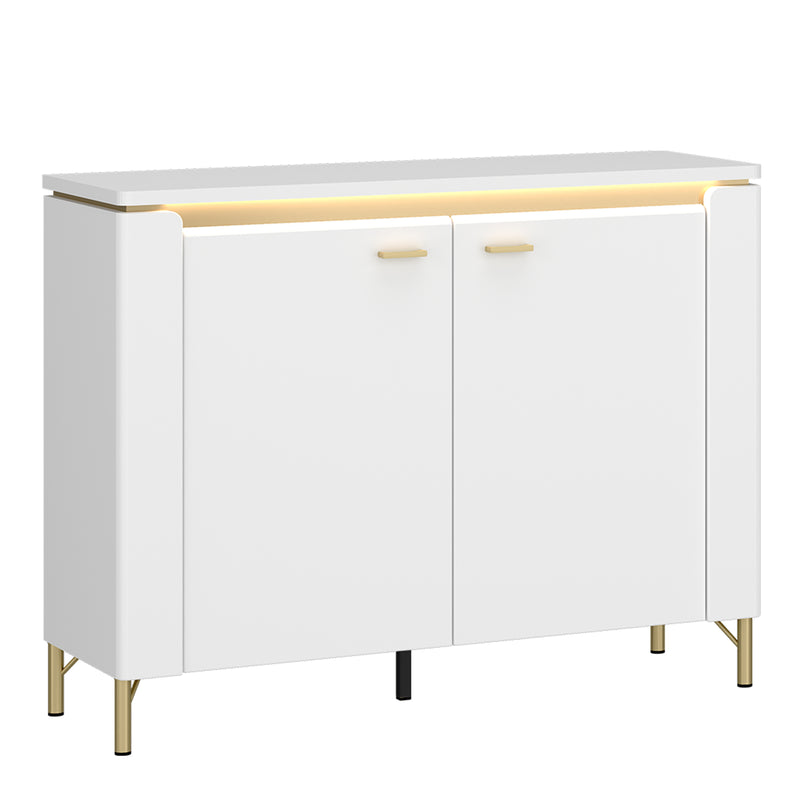 Lazio Sideboard 2 Door in Alpine White/White Gloss – image 1