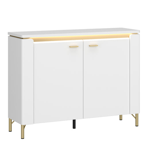Lazio Sideboard 2 Door in Alpine White/White Gloss – image 1