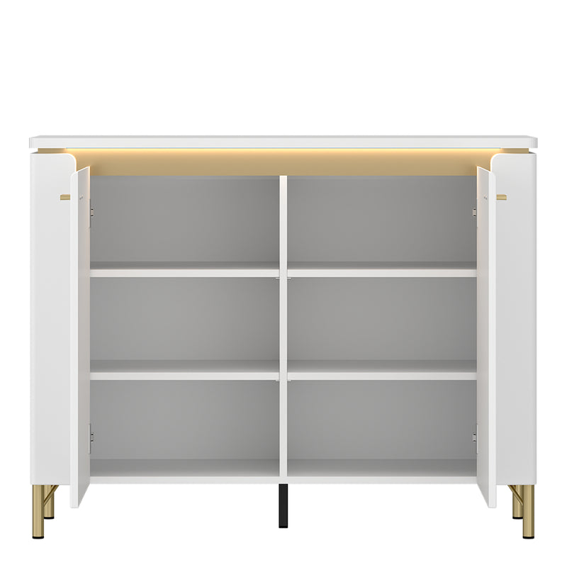 Lazio Sideboard 2 Door in Alpine White/White Gloss – image 2