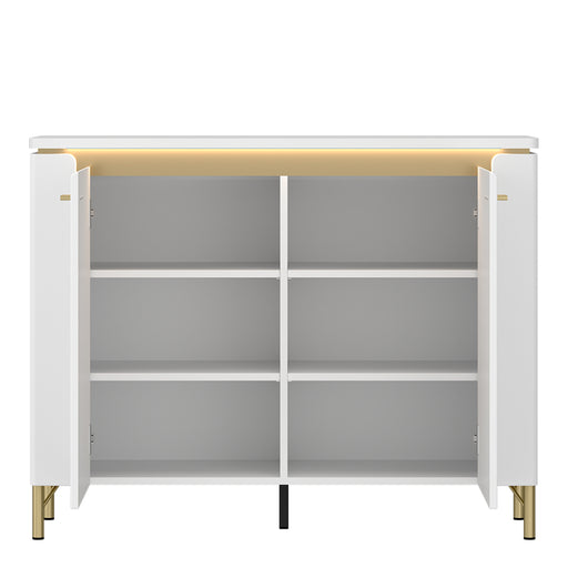 Lazio Sideboard 2 Door in Alpine White/White Gloss – image 2
