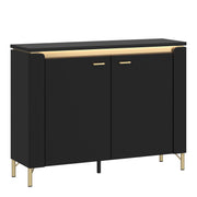 Genoa Sideboard 2 Door in Black Matt/Gold – image 1