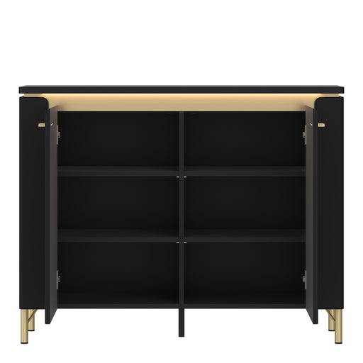 Genoa Sideboard 2 Door in Black Matt/Gold – image 2