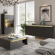 Genoa Sideboard 4 Door 2 Drawer in Black Matt/Gold – image 5