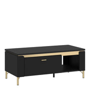 Genoa Coffee Table 1 Drawer in Black Matt/Gold – image 1