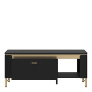 Genoa Coffee Table 1 Drawer in Black Matt/Gold – image 2