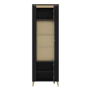 Genoa Vitrin 1 Door in Black Matt/Gold – image 2