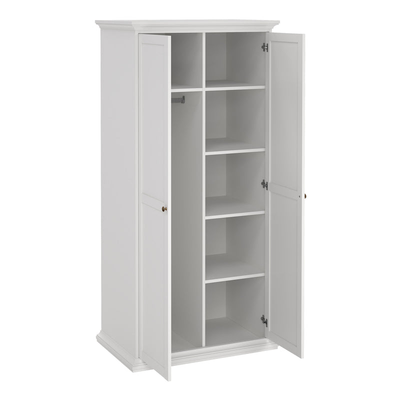 Paris Package - Bedside 2 Drawers + Chest of 4 Drawers + Wardrobe with 2 Doors – White – image 11