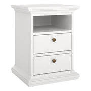 Paris Package - Bedside 2 Drawers + Chest of 4 Drawers + Wardrobe with 2 Doors – White – image 2