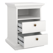 Paris Package - Bedside 2 Drawers + Chest of 4 Drawers + Wardrobe with 2 Doors – White – image 3