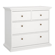 Paris Package - Bedside 2 Drawers + Chest of 4 Drawers + Wardrobe with 2 Doors – White – image 6
