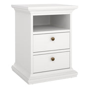 Paris Bedside 2 Drawers – White – image 1