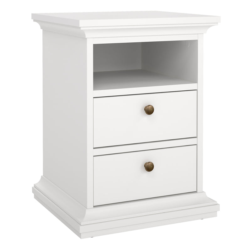 Paris Bedside 2 Drawers – White – image 1