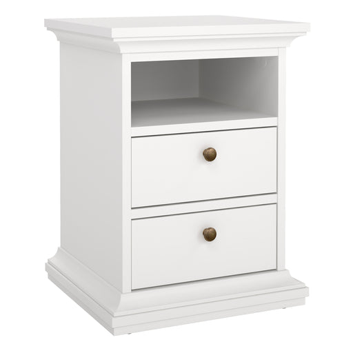 Paris Bedside 2 Drawers – White – image 1