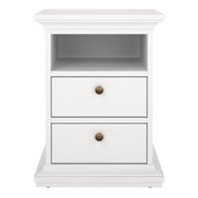 Paris Bedside 2 Drawers – White – image 2
