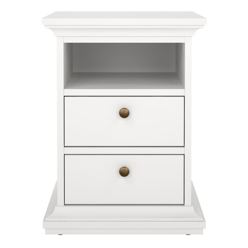 Paris Bedside 2 Drawers – White – image 2