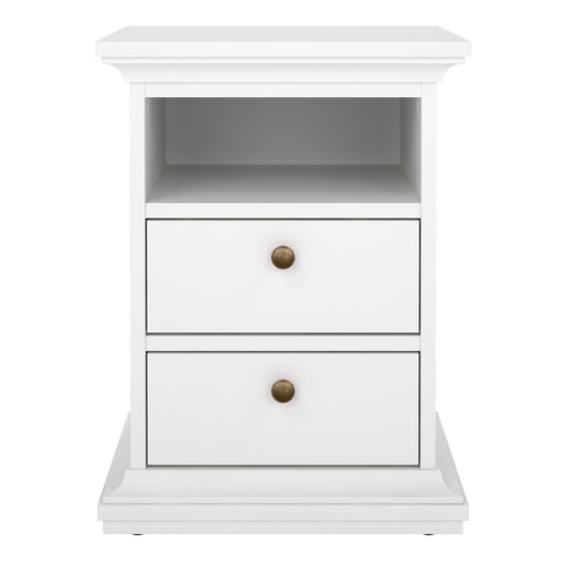 Paris Bedside 2 Drawers – White – image 2