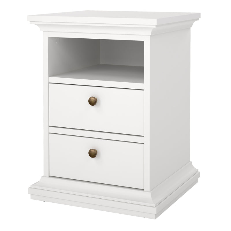 Paris Bedside 2 Drawers – White – image 3