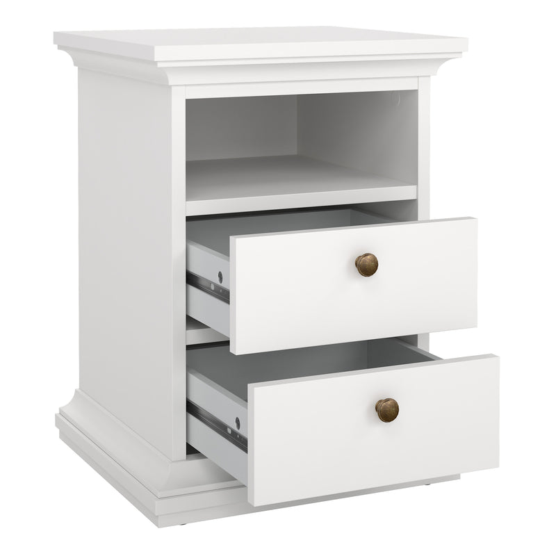 Paris Bedside 2 Drawers – White – image 5