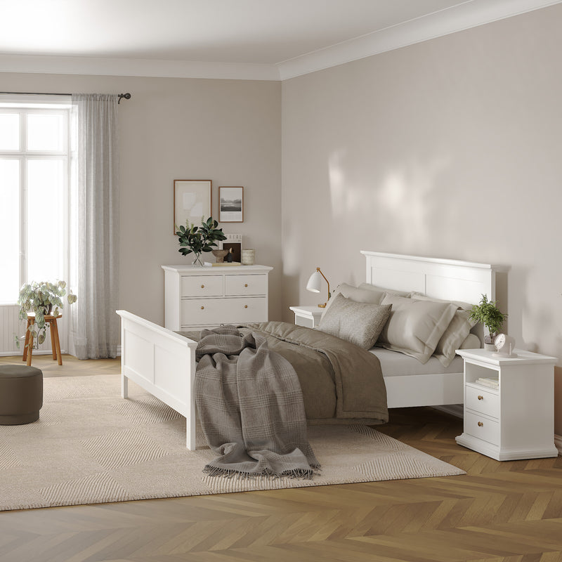 Paris Bedside 2 Drawers – White – image 6