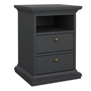 Paris Bedside 2 Drawers – Matt Grey – image 1