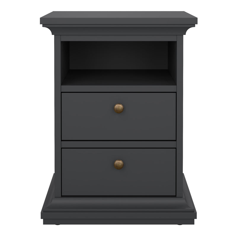 Paris Bedside 2 Drawers – Matt Grey – image 2