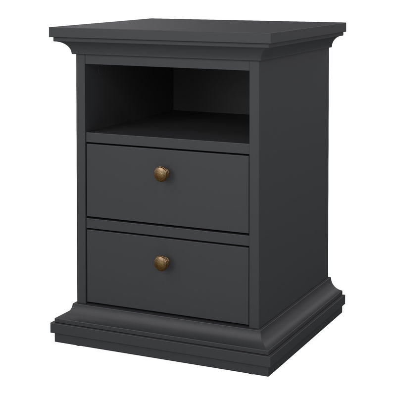 Paris Bedside 2 Drawers – Matt Grey – image 3