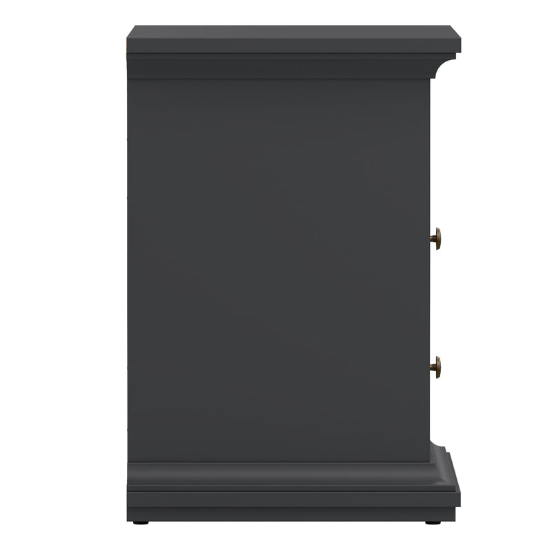 Paris Bedside 2 Drawers – Matt Grey – image 4