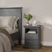 Paris Bedside 2 Drawers – Matt Grey – image 7