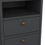 Paris Bedside 2 Drawers – Matt Grey – image 9