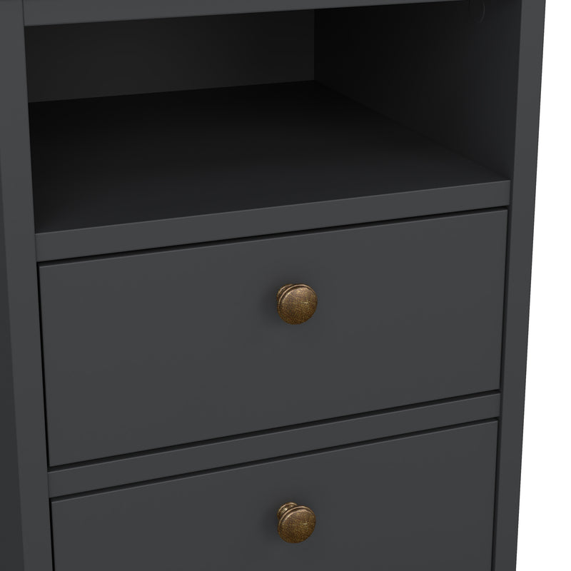 Paris Bedside 2 Drawers – Matt Grey – image 9