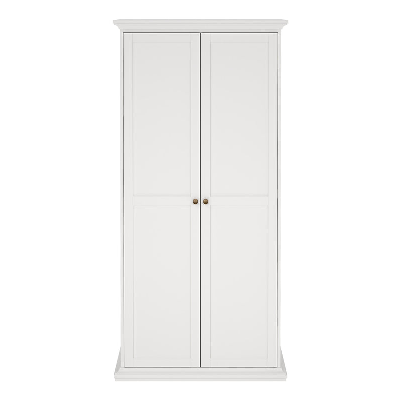 Paris Wardrobe with 2 Doors – White – image 2