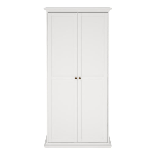 Paris Wardrobe with 2 Doors – White – image 2