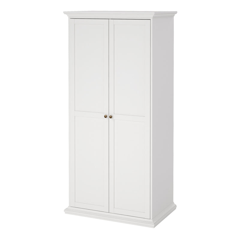 Paris Wardrobe with 2 Doors – White – image 3